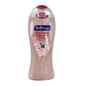 Softsoap Pink Peony Sea Salt Exfoliating Body‎ Wash Gel  Exfoliant 15 oz